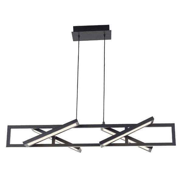 Helix Rectangular Pendant With Four Pivoting Light Guide Diffusers In Matte Black
